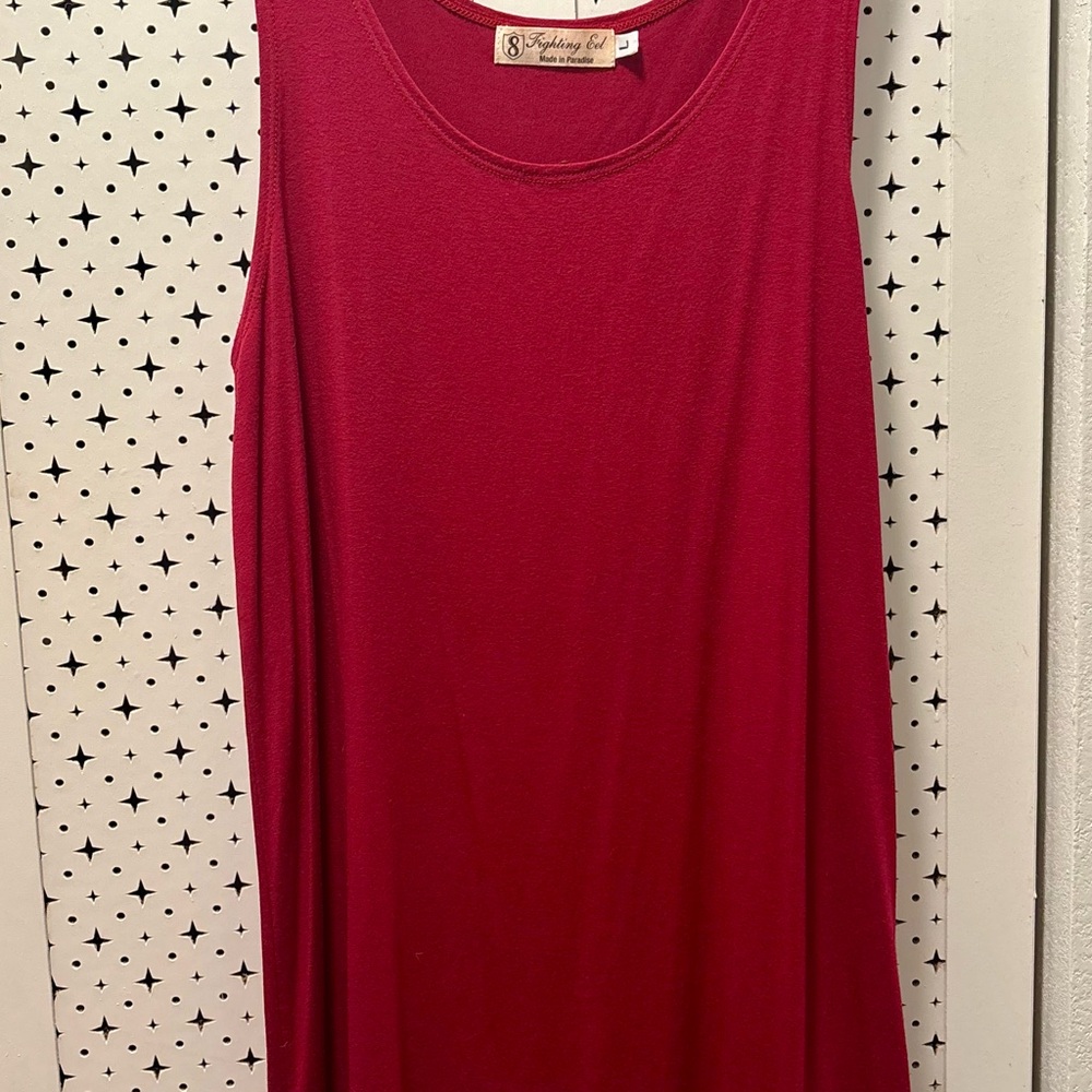 Fighting Eel Burgundy Sleeveless Tank Dress